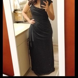 NBW black chiffon gown